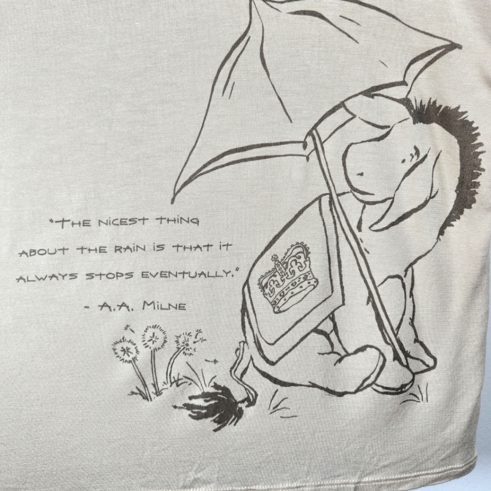 NEW Disney Parks Winnie The Pooh Eeyore Cream Lightweight Top Size Medium - Picture 6 of 12